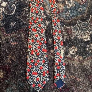 Vintage Hermes Blue with apples Tie (7471 HA)